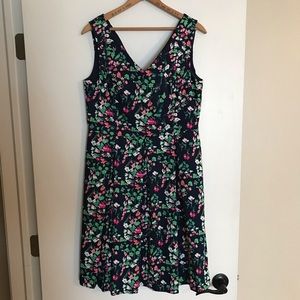 NWT Nine West Floral Dress Dark Pacific Combo